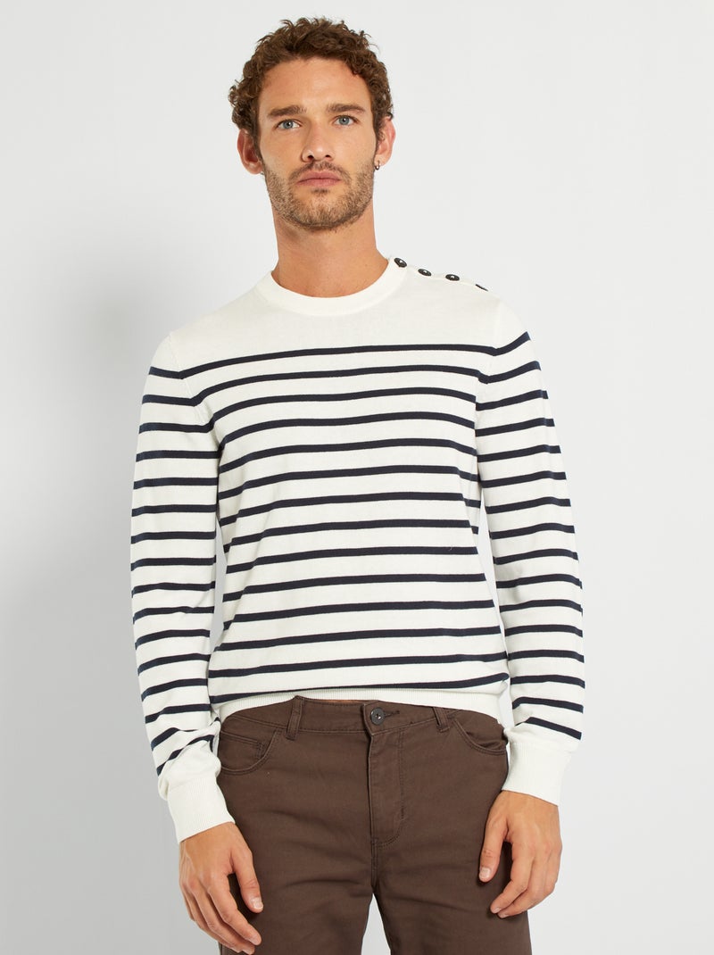 Camisola à marinheiro BRANCO - Kiabi
