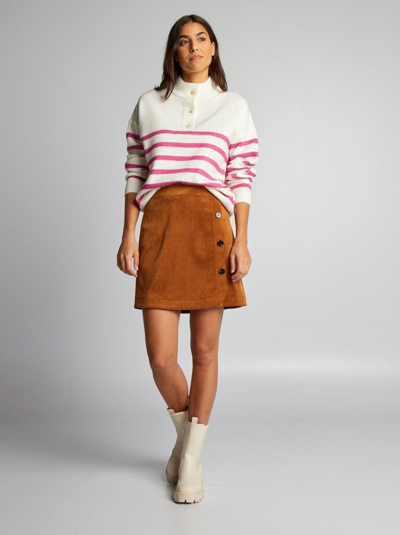 Camisola à marinheiro de malha BRANCO - Kiabi
