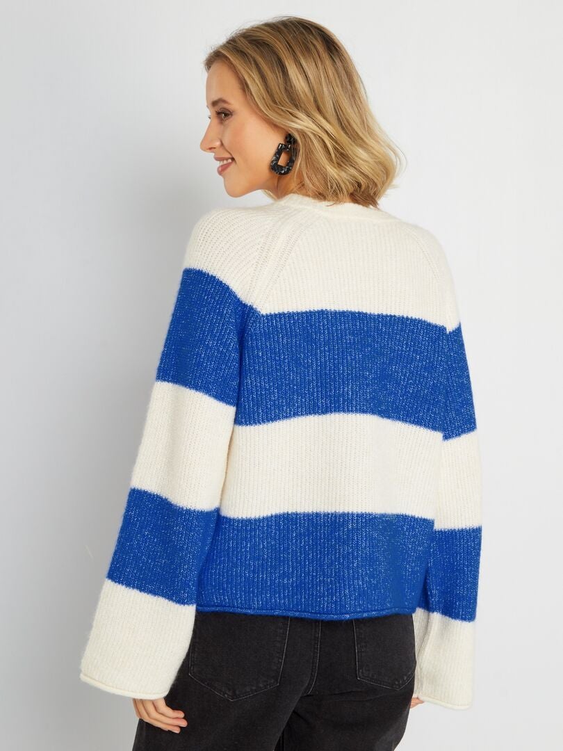 Camisola à marinheiro em malha tricô AZUL - Kiabi
