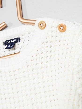 Camisola a ponto de arroz em puro algodão - Kiabi