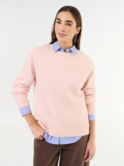 Camisola alongada em malha mesclada - Kiabi