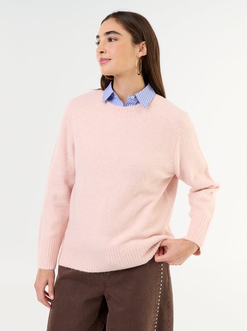 Camisola alongada em malha mesclada - Kiabi