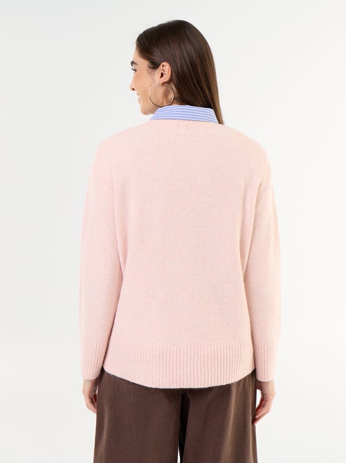 Camisola alongada em malha mesclada - Kiabi