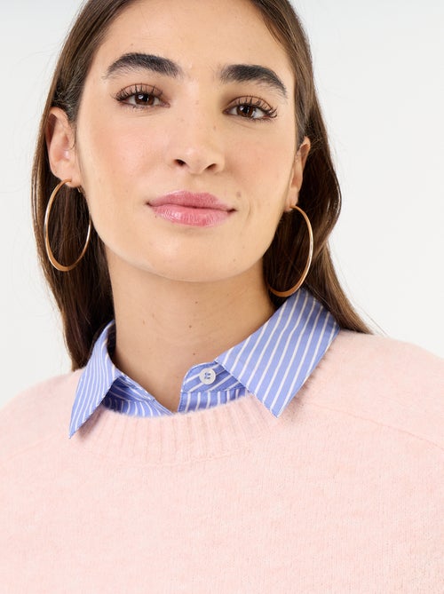 Camisola alongada em malha mesclada - Kiabi