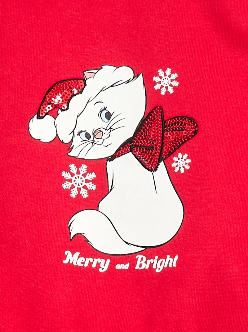 Camisola animada fantasia 'Disney' 'Marie' em algodão Vermelho - Kiabi