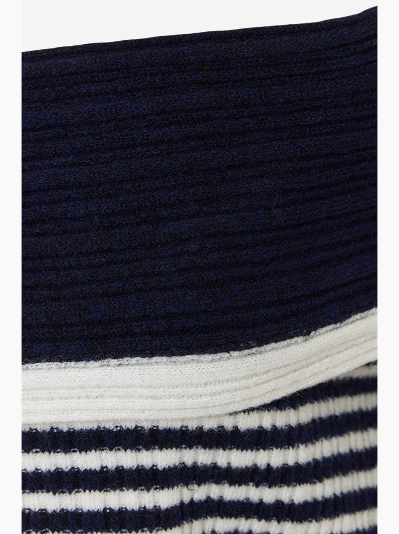 Camisola às riscas com gola alta lucci Branco - Kiabi