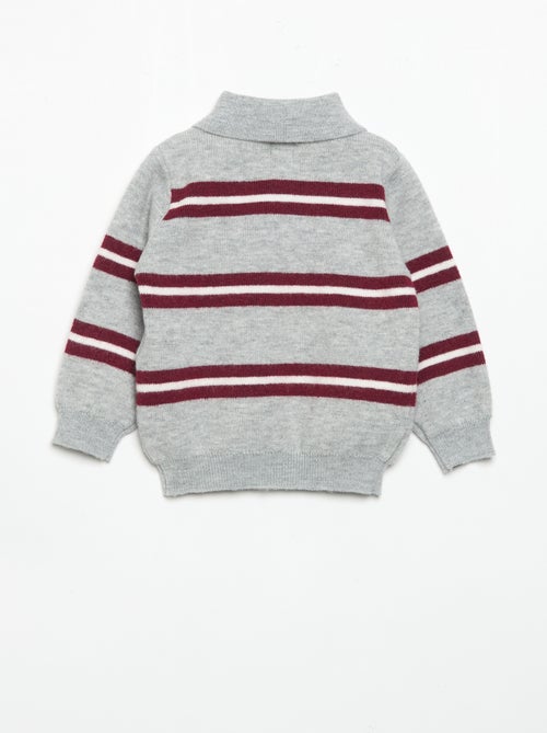 Camisola às riscas com gola polo - Kiabi