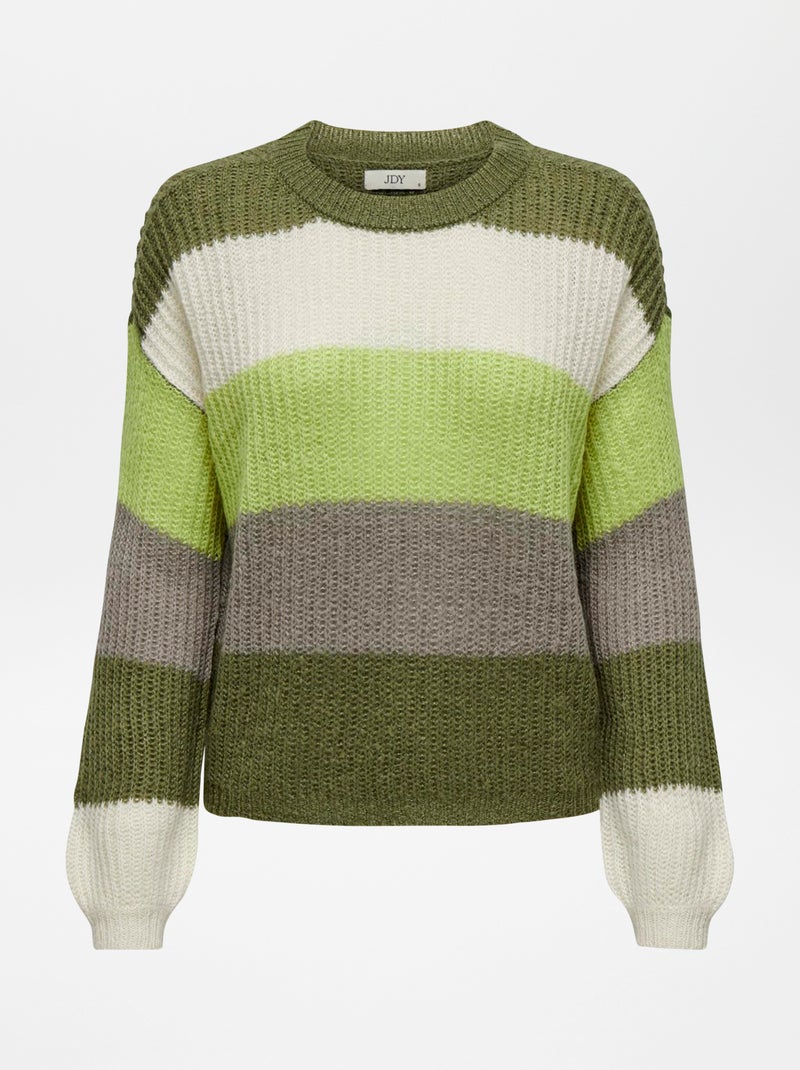 Camisola às riscas em malha de tricô 'JDY' VERDE - Kiabi