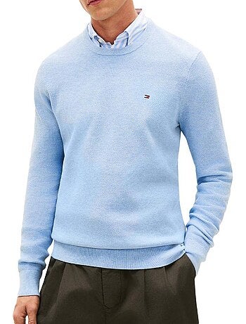Camisola azul pastel estruturada de homem tommy hilfiger
