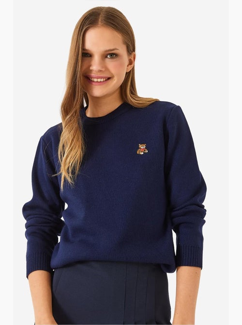 Camisola básica bordada teddy lucci - Kiabi Camisola básica bordada teddy lucci - Kiabi