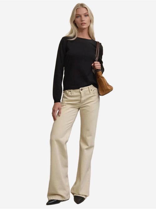 Camisola básica de gola redonda em mistura de viscose hiccup - Kiabi Camisola básica de gola redonda em mistura de viscose hiccup - Kiabi