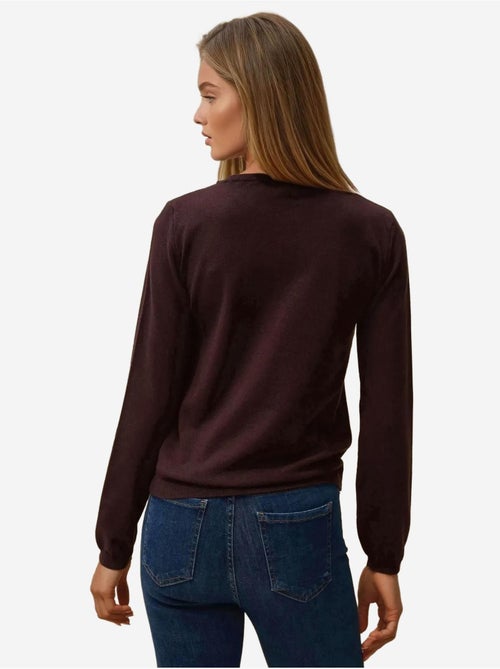 Camisola básica de gola redonda em mistura de viscose hiccup - Kiabi Camisola básica de gola redonda em mistura de viscose hiccup - Kiabi