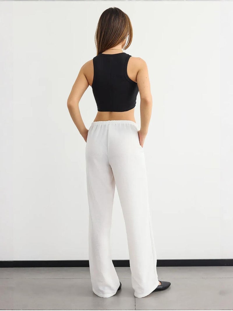 Camisola básica de gola redonda em tecido hiccup Preto - Kiabi