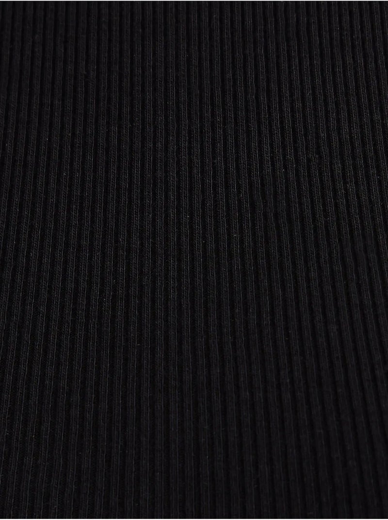 Camisola básica de gola redonda em tecido hiccup Preto - Kiabi