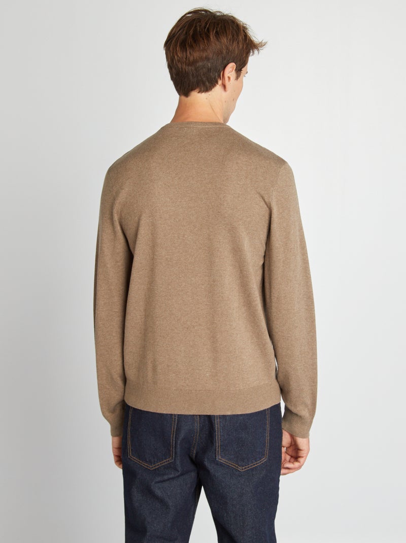 Camisola básica de malha lisa BEGE - Kiabi