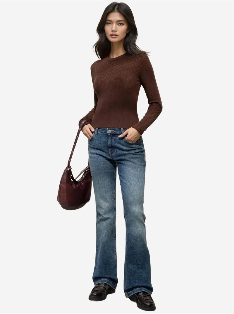 Camisola básica hiccup Castanho-escuro - Kiabi