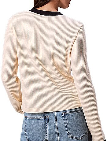 Camisola Bege de Mulher Calvin Klein Jeans Waffle