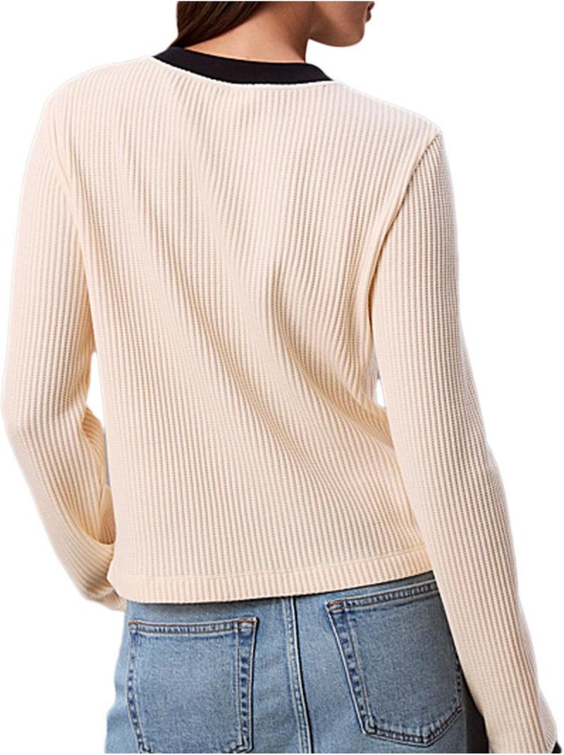 Camisola Bege de Mulher Calvin Klein Jeans Waffle Bege - Kiabi