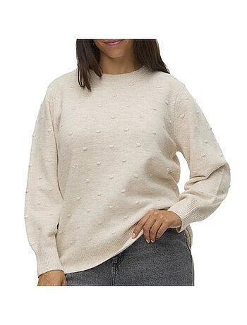 Camisola bege para mulher vero moda curve francesca
