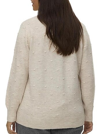 Camisola bege para mulher vero moda curve francesca