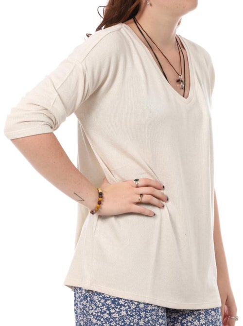 Camisola Bege Vero Moda Brianna 3/4 para Mulher - Kiabi