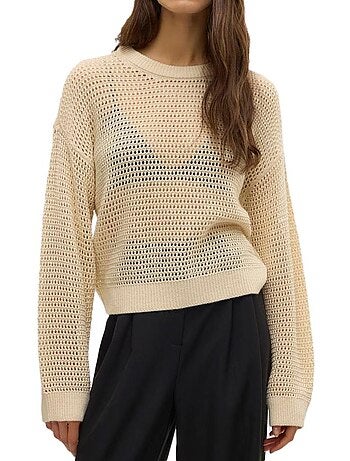 Camisola vero moda madera bege/preta para mulher