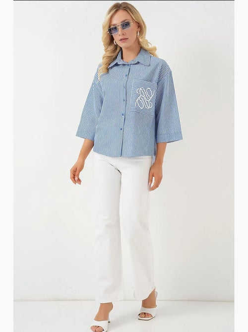 Camisola bordada de bolso único bdart - Kiabi Camisola bordada de bolso único bdart - Kiabi