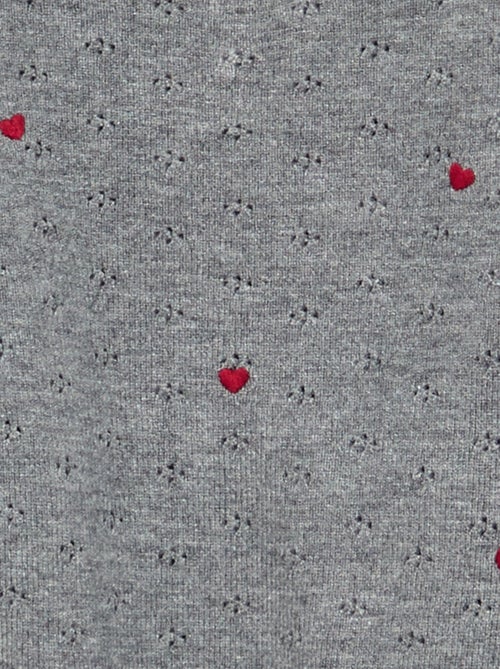 Camisola bordada em malha pointelle - Kiabi