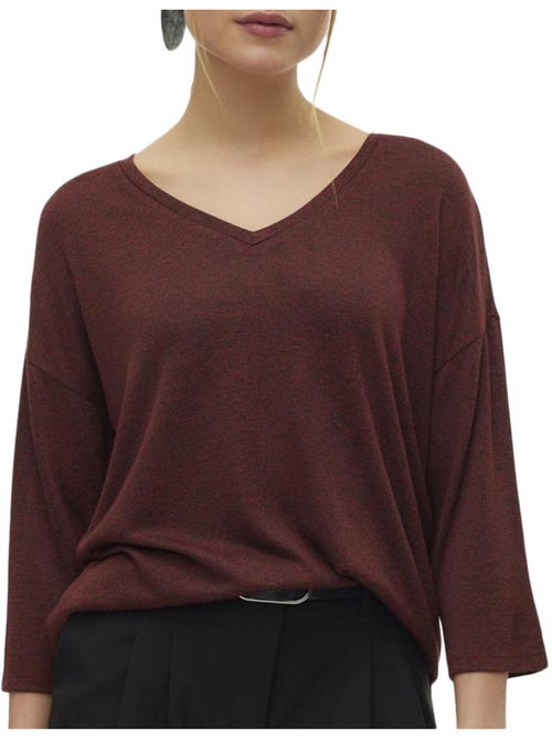 Camisola Bordeaux Vero Moda Brianna 3/4 para Mulher - Kiabi