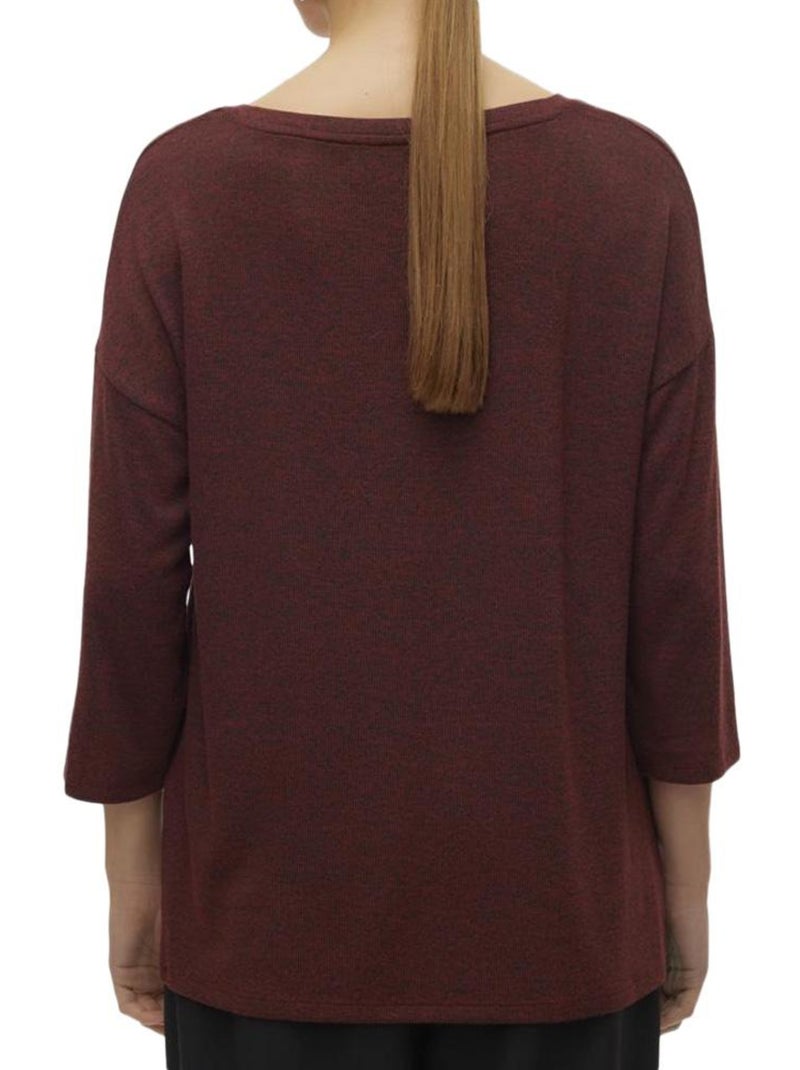 Camisola Bordeaux Vero Moda Brianna 3/4 para Mulher Bordô - Kiabi