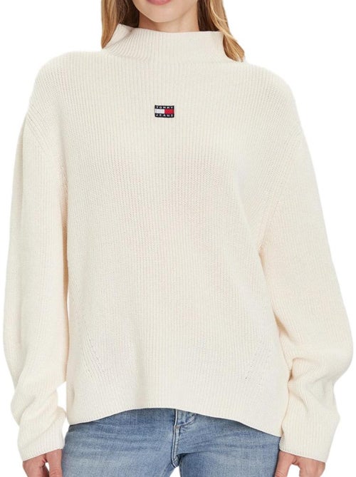 Camisola Branca de Gola Alta Tommy Hilfiger para Mulher - Kiabi Camisola Branca de Gola Alta Tommy Hilfiger para Mulher - Kiabi