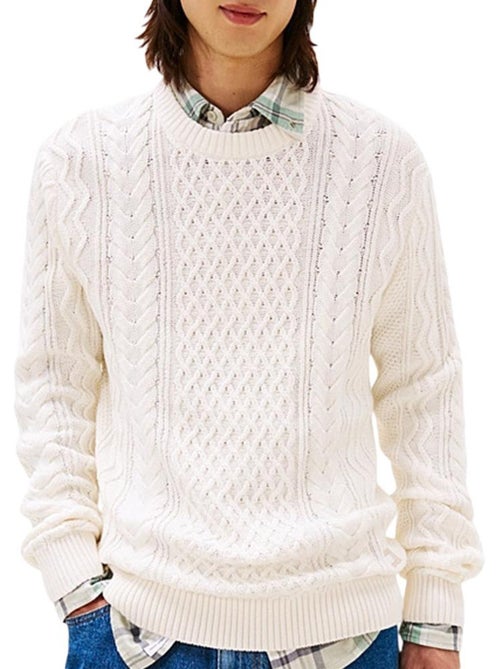 Camisola Branca Tommy Hilfiger para Homem DM0DM22101 - Kiabi Camisola Branca Tommy Hilfiger para Homem DM0DM22101 - Kiabi