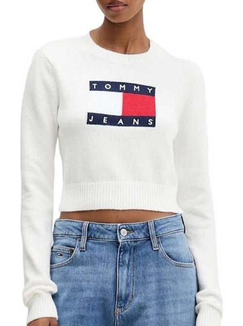 Camisola Branca Tommy Hilfiger Tjw Sparkle Flag para Mulher - Kiabi
