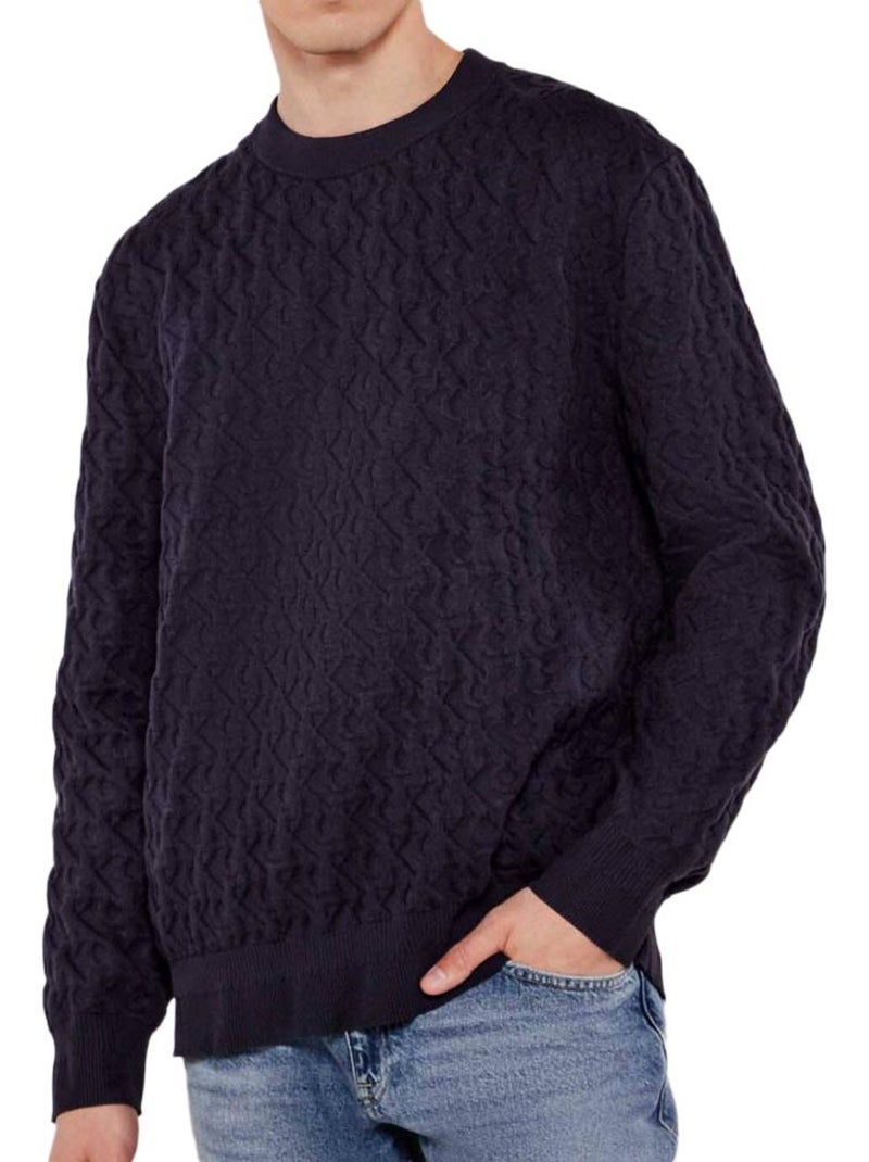 Camisola Calvin Klein Jeans de Homem com Estampado Marinho Azul-marinho - Kiabi