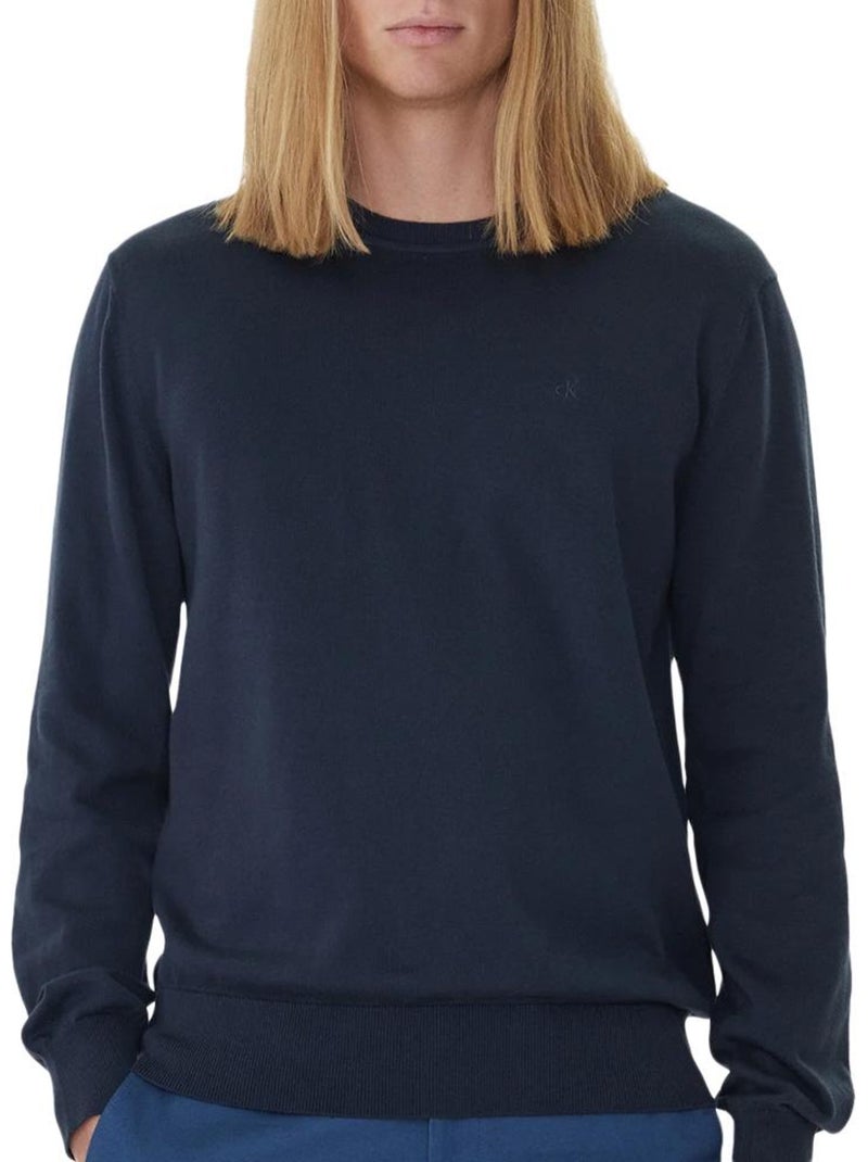Camisola Calvin Klein Jeans Supima de Manga Comprida para Homem Azul-marinho - Kiabi
