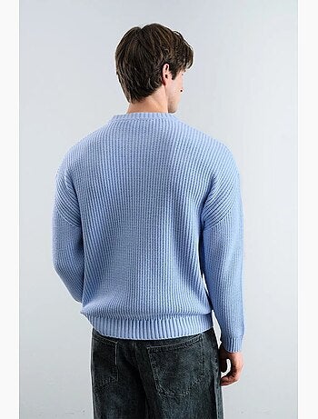 Camisola canelada comfort fit com gola redonda giesto