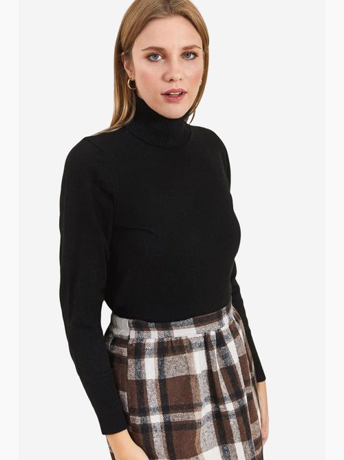 Camisola canelada de gola alta ajustada lucci - Kiabi Camisola canelada de gola alta ajustada lucci - Kiabi