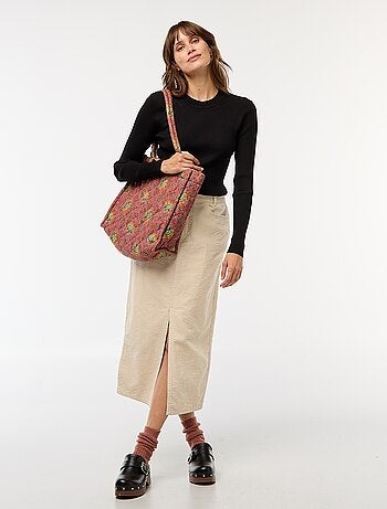 Camisola canelada de manga comprida