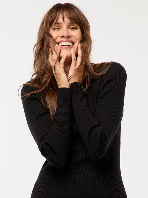 Camisola canelada de manga comprida - Kiabi