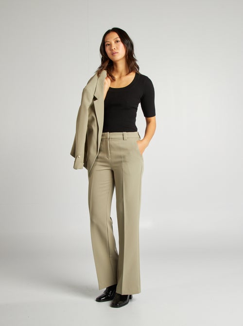 Camisola canelada de manga curta - Kiabi