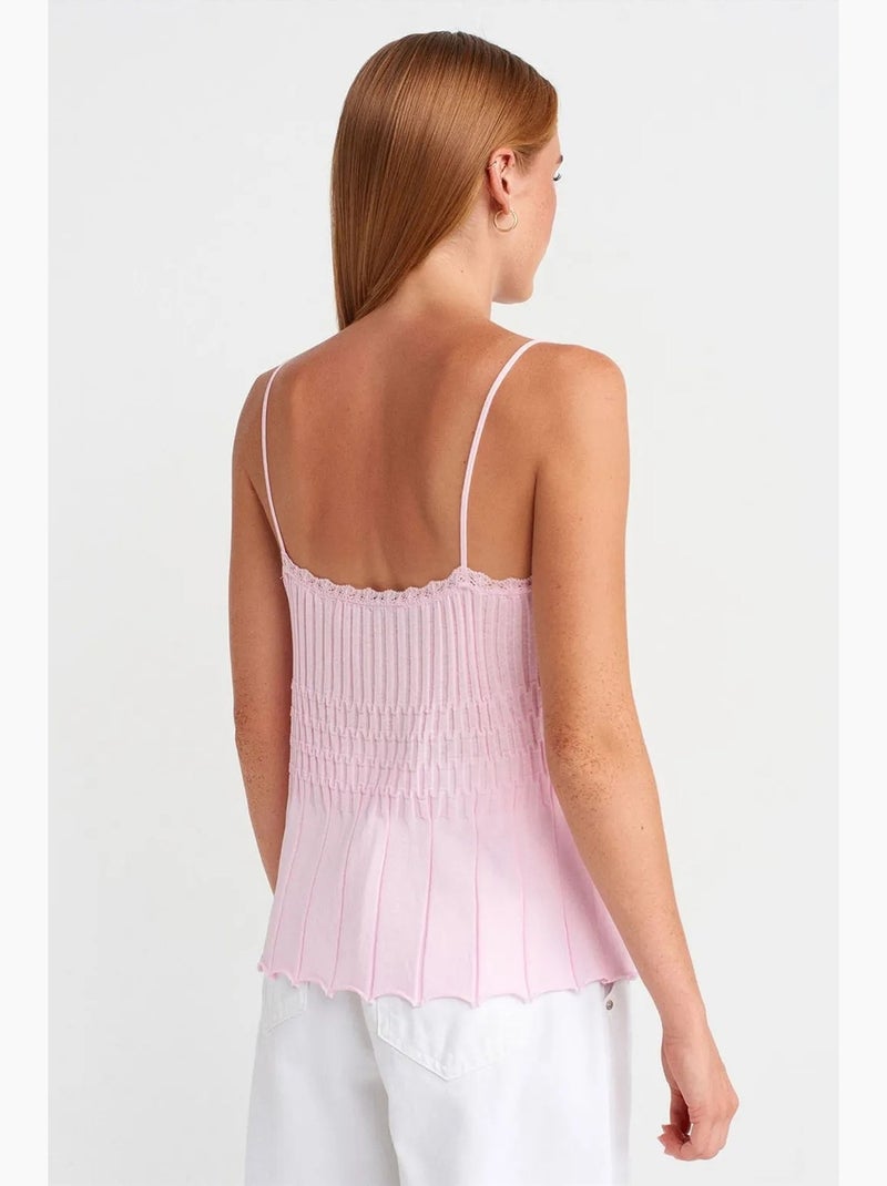 Camisola canelada decote em v dilvin Rosa doce - Kiabi