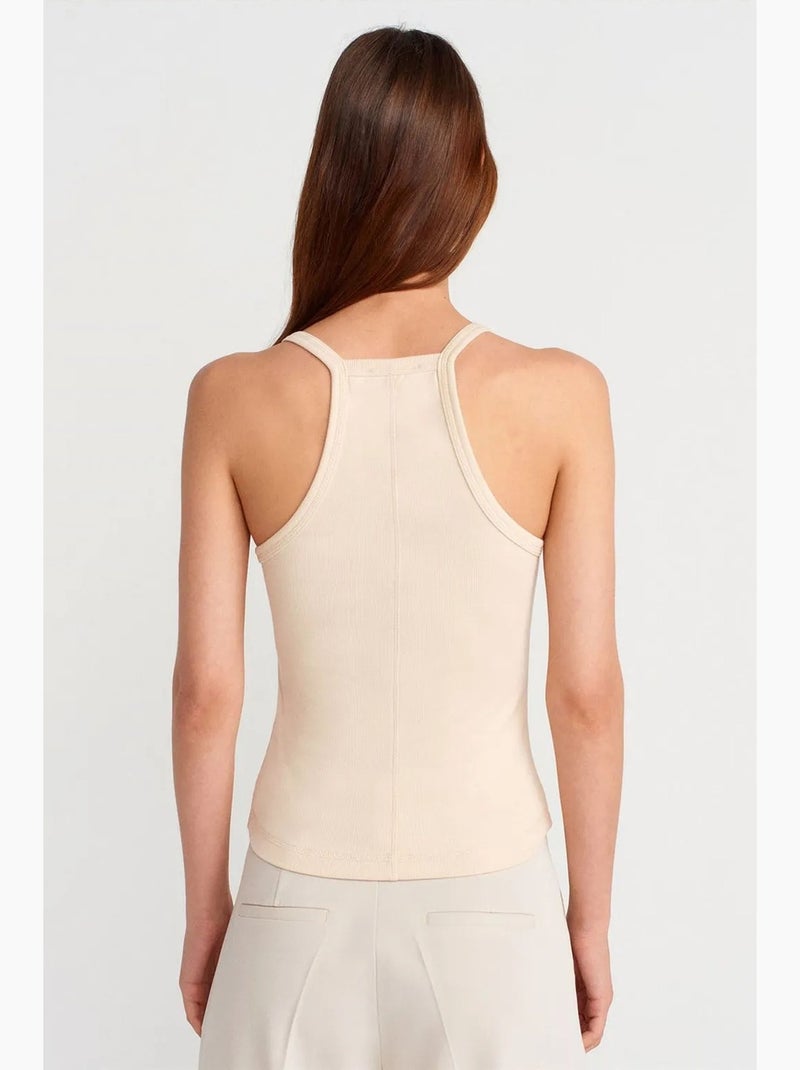 Camisola canelada dilvin Creme - Kiabi