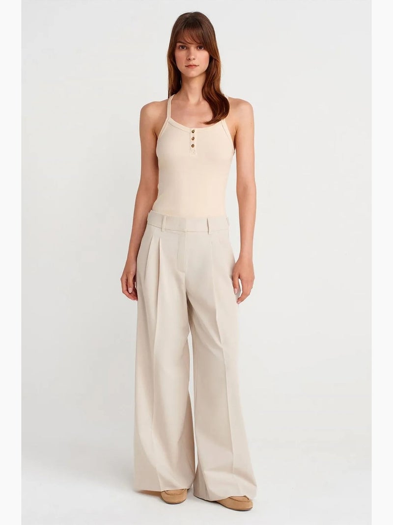 Camisola canelada dilvin Creme - Kiabi