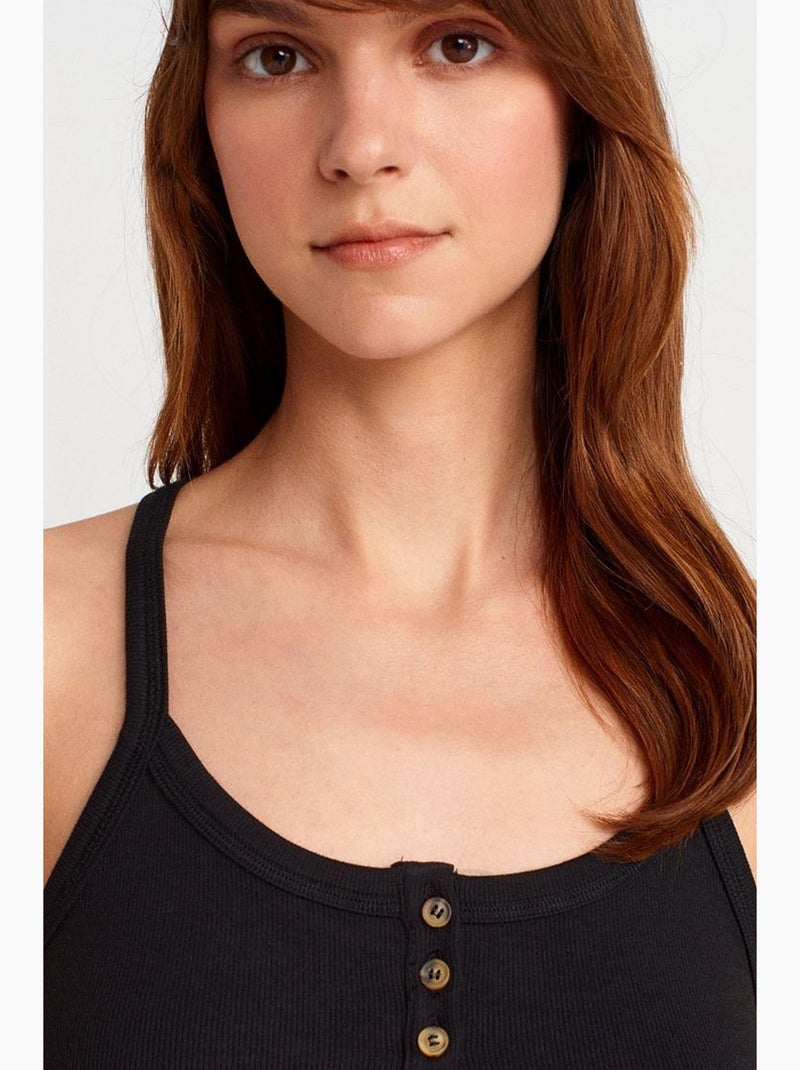 Camisola canelada dilvin Preto - Kiabi