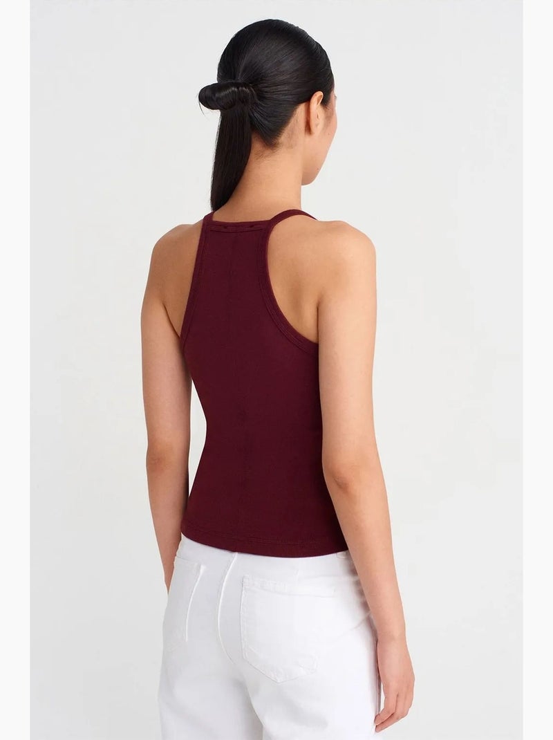 Camisola canelada dilvin Vermelho bordô - Kiabi