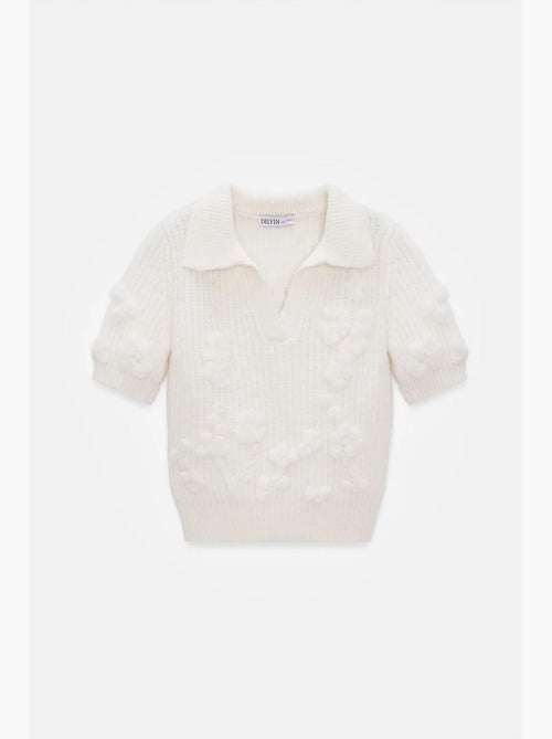 Camisola canelada texturizada com gola polo dilvin - Kiabi Camisola canelada texturizada com gola polo dilvin - Kiabi