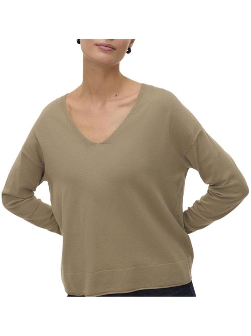 Camisola castanha vero moda breezess para mulher - Kiabi