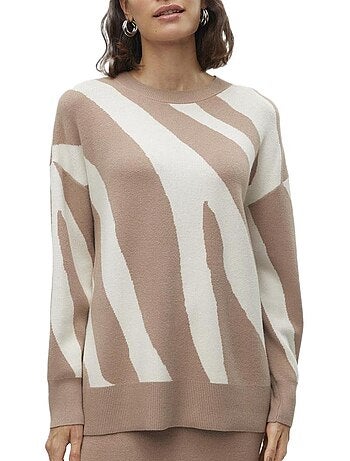 Camisola Vero Moda Nancy Castanha e Branca para Mulher