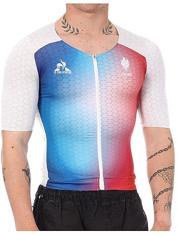 Camisola Ciclismo França Le Coq Sportif Azul/Branco/Vermelho