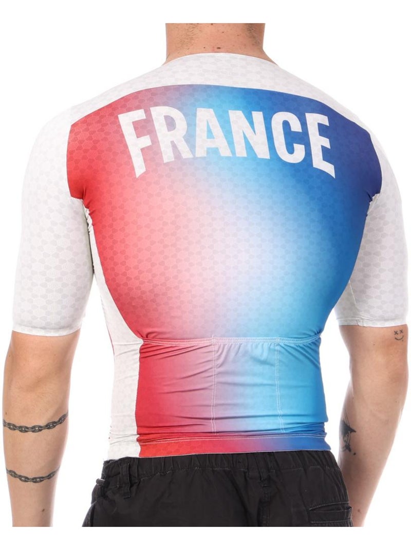 Camisola Ciclismo França Le Coq Sportif Azul/Branco/Vermelho Branco - Kiabi